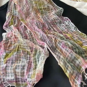 Hand painted 100% silk scarf